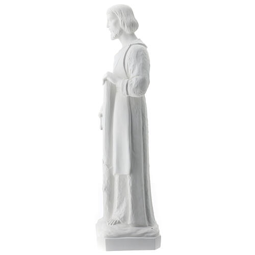 Estatua San José trabajador fibra de vidrio blanca 80 cm PARA EXTERIOR 8