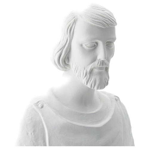 Statue Saint Joseph travailleur 80 cm fibre de verre blanche POUR EXTÉRIEUR 2