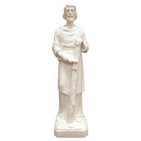 Statue in Vetroresina: Statua san Giuseppe lavoratore vetroresina bianco 80 cm PER ESTERNO