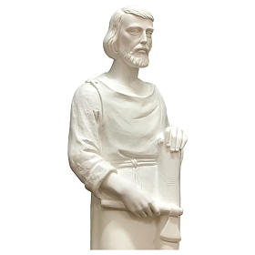 Statue in Vetroresina: Statua san Giuseppe lavoratore vetroresina bianco 80 cm PER ESTERNO