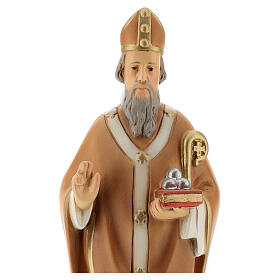 Statua San Nicola di Bari con mitra 30 cm resina colorata