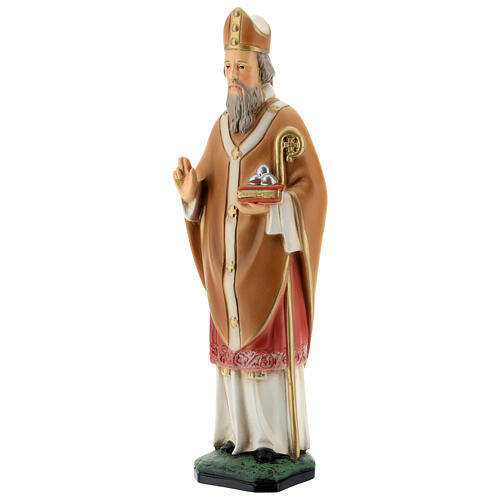 Saint Nicholas of Bari statue with miter, 30 cm colored resin 3