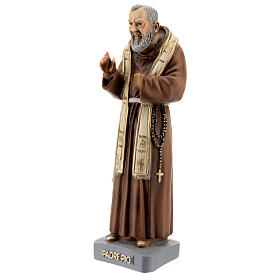 Saint Padre Pio statue with stole, 26 cm colored resin