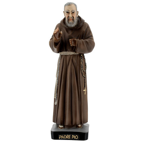 Statue Saint Pio 26 cm résine colorée 1