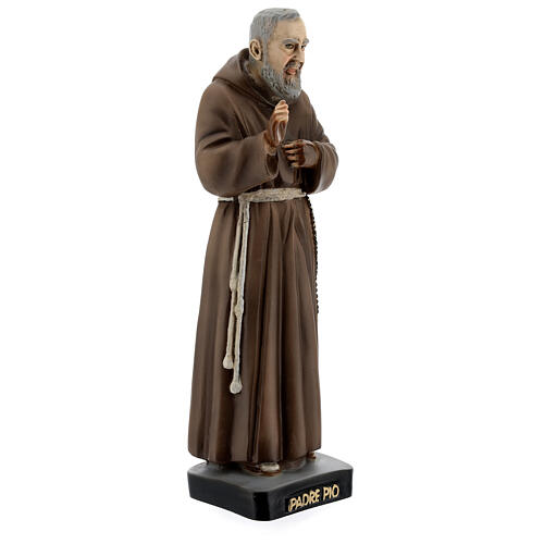 Statue Saint Pio 26 cm résine colorée 3