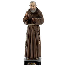 Saint Pio statue, 26 cm colored resin