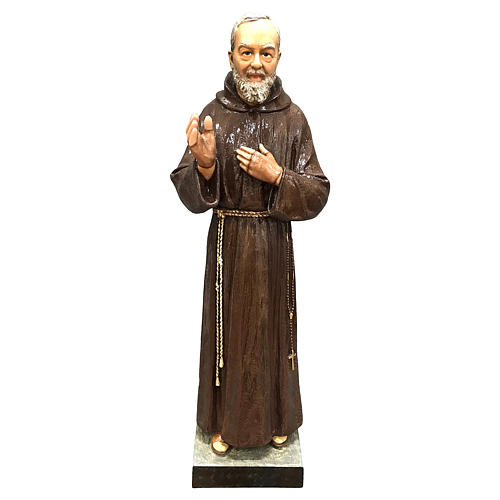 Statue, Pater Pio, 82 cm, Glasfaserkunststoff, farbig gefasst, AUßENAUFSTELLUNG 1