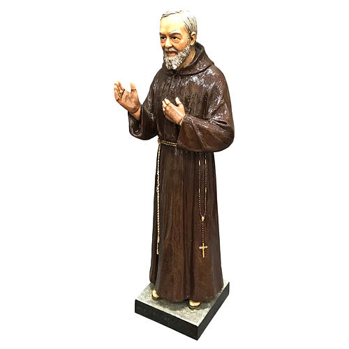 Imagem São Padre Pio de Pietrelcina 82 cm Fibra de Vidro Pintada PARA EXTERIOR 2