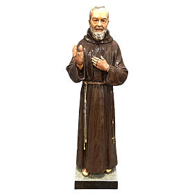 St Father Pio statue, 82 cm in colored fiberglass FOR OUTDOORS