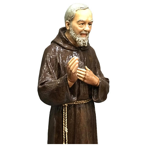 St Father Pio statue, 82 cm in colored fiberglass FOR OUTDOORS 3