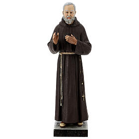 Statue Saint Pio 82 cm fibre de verre colorée