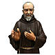 Statue Saint Pio fibre de verre 110 cm colorée avec oeil de verre s3