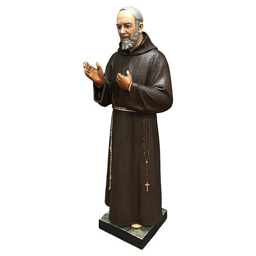 St Pio statue, 43 inc in colored fiberglass with glass eyes 2
