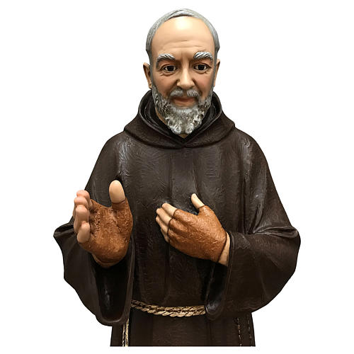 St Pio statue, 43 inc in colored fiberglass with glass eyes 3