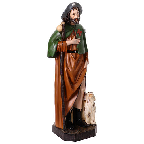 Statue Saint Roch 115 cm fibre de verre colorée avec oeil de verre 4