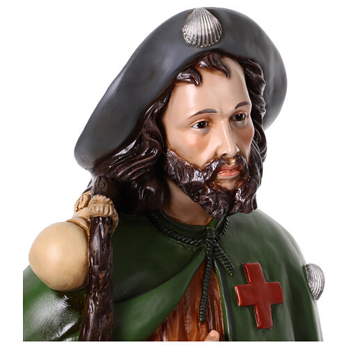 Statue Saint Roch 115 cm fibre de verre colorée avec oeil de verre 5