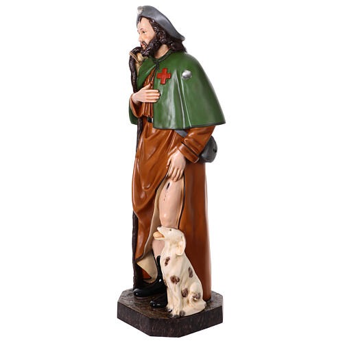 Statue Saint Roch 115 cm fibre de verre colorée avec oeil de verre 7
