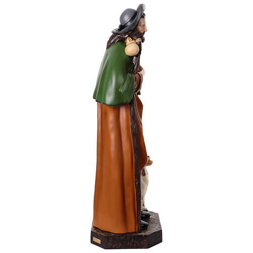 Statue Saint Roch 115 cm fibre de verre colorée avec oeil de verre 12