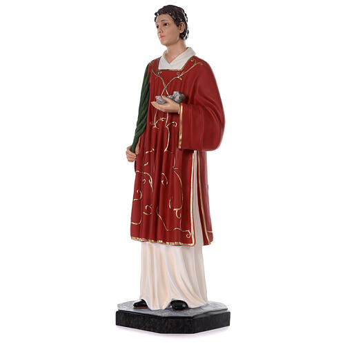 Estatua San Esteban 110 cm fibra de vidrio coloreada ojos de cristal 3
