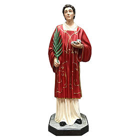 Statue in Vetroresina: Statua Santo Stefano 110 cm vetroresina colorata occhi vetro