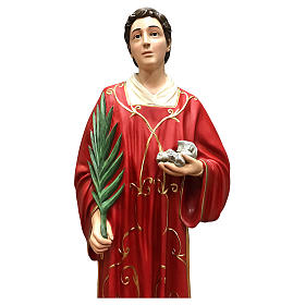 Statue in Vetroresina: Statua Santo Stefano 110 cm vetroresina colorata occhi vetro