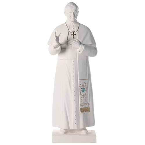 Estatua San Juan Pablo II 90 cm fibra de vidrio coloreada 1