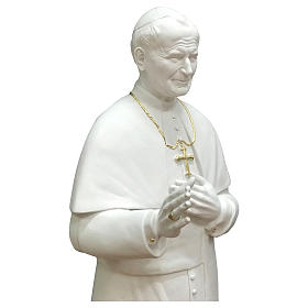 Statue in Vetroresina: Statua San Giovanni Paolo II 90 cm vetroresina bianca