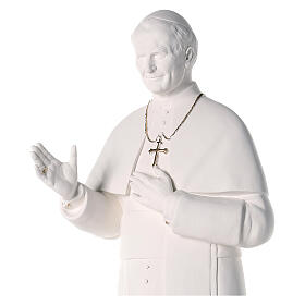 Statua San Giovanni Paolo II 90 cm vetroresina bianca
