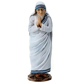 Statue Mère Teresa de Calcutta avec mains jointes résine 25 cm
