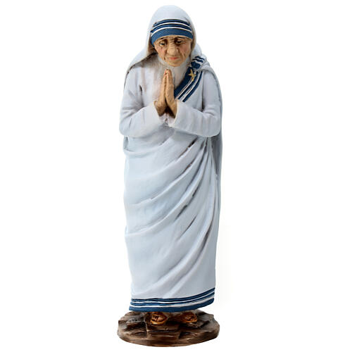 Statue Mère Teresa de Calcutta avec mains jointes résine 25 cm 1
