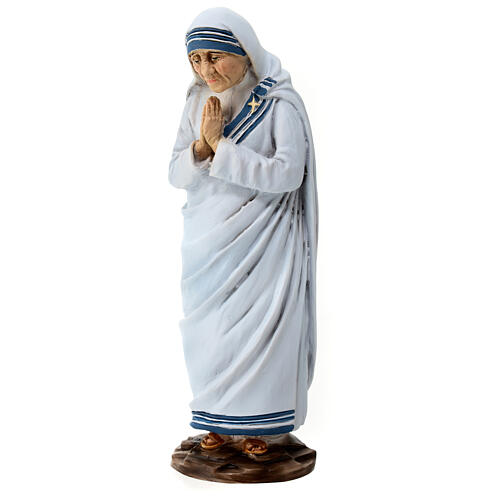 Statue Mère Teresa de Calcutta avec mains jointes résine 25 cm 3