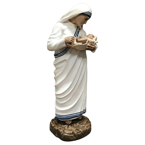 Statua Madre Teresa di Calcutta con bimbo vetroresina 60 cm 3