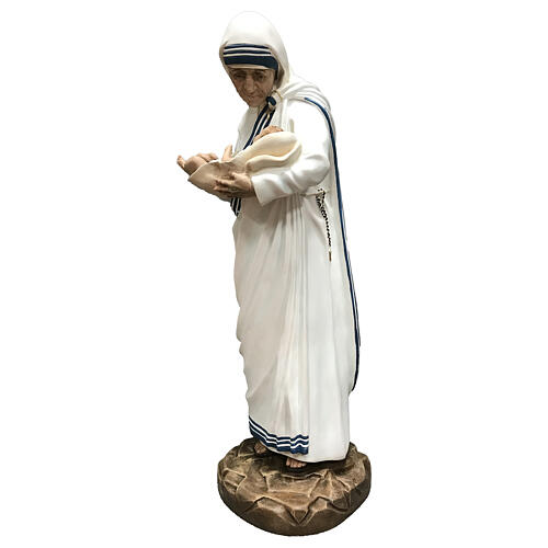 Statua Madre Teresa di Calcutta con bimbo vetroresina 60 cm 5