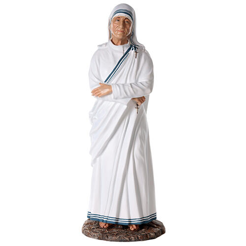 Statue Mère Teresa de Calcutta bras croisés 110 cm fibre de verre 1