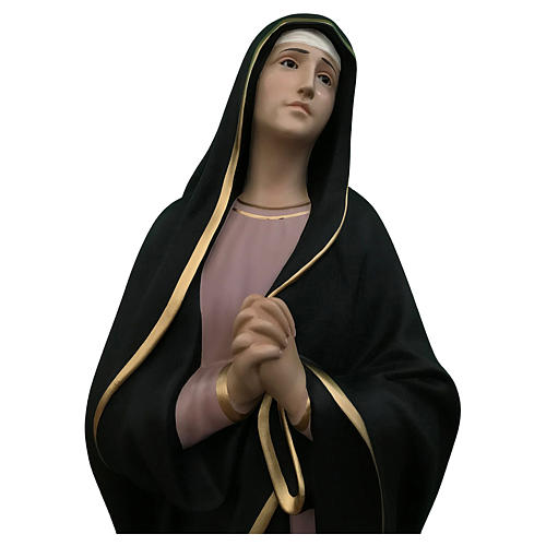 Statue of Our Lady of Sorrows in painted fibreglass with glass eyes 110 cm 2