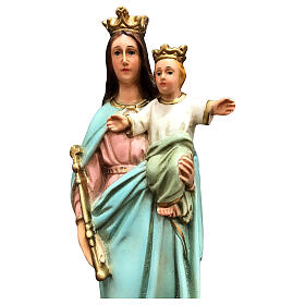 Statue of Our Lady of Help in painted resin 25 cm