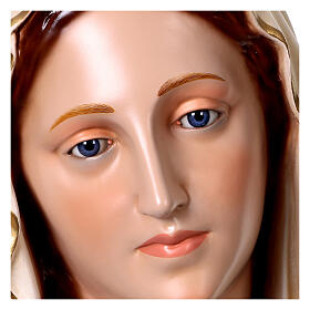 Statue of the Virgin Mary with baby in painted fibreglass with glass eyes 170 cm