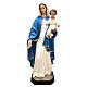 Statue of the Virgin Mary with baby in painted fibreglass with glass eyes 170 cm s1