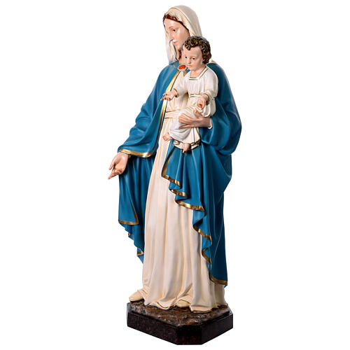 Estatua Virgen con niño 170 cm fibra de vidrio pintada ojos de cristal 4