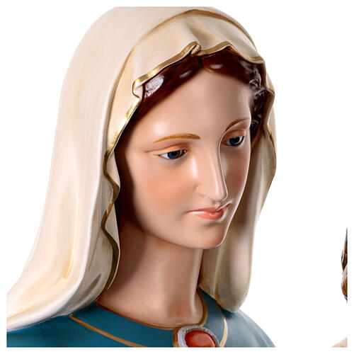 Statua Madonna con bambino 170 cm vetroresina dipinta occhi vetro 5