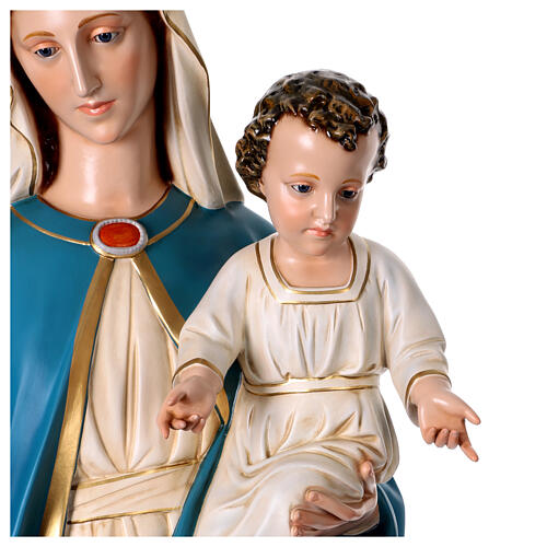 Statua Madonna con bambino 170 cm vetroresina dipinta occhi vetro 6