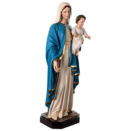 Statua Madonna con bambino 170 cm vetroresina dipinta occhi vetro 7