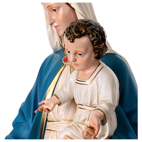 Statua Madonna con bambino 170 cm vetroresina dipinta occhi vetro 8