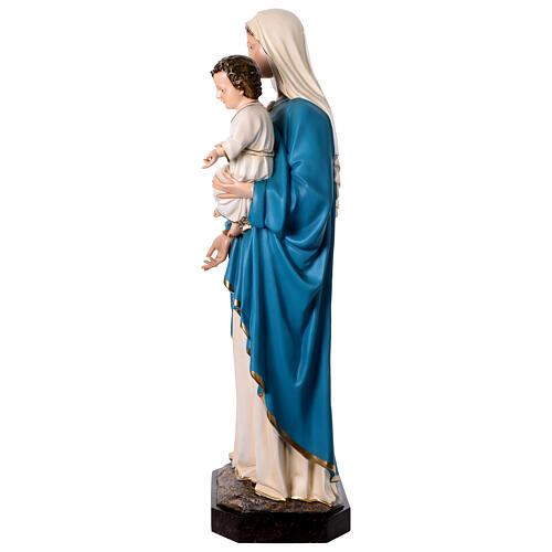 Statua Madonna con bambino 170 cm vetroresina dipinta occhi vetro 9