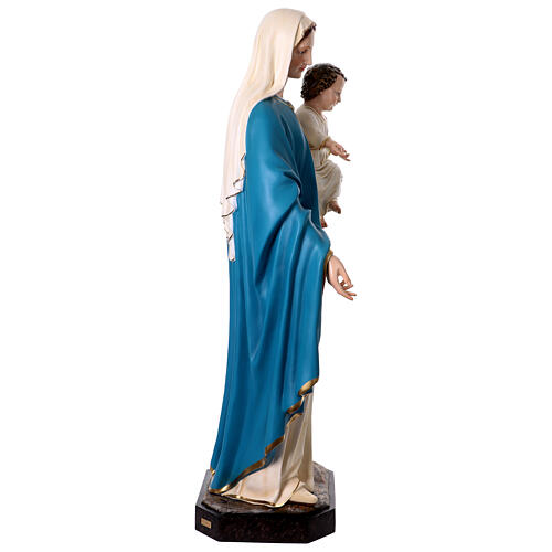 Statua Madonna con bambino 170 cm vetroresina dipinta occhi vetro 11