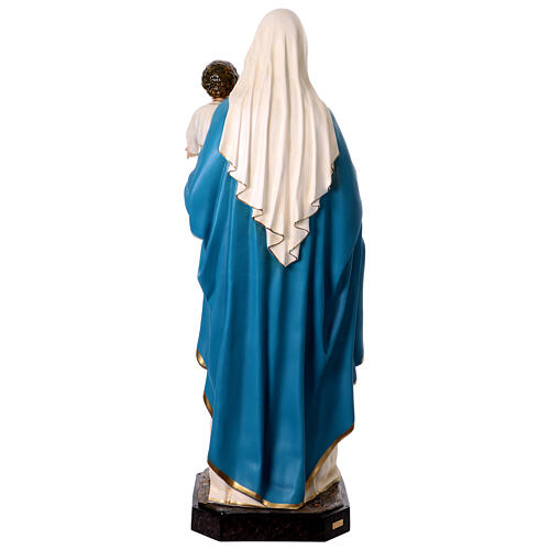 Statua Madonna con bambino 170 cm vetroresina dipinta occhi vetro 14