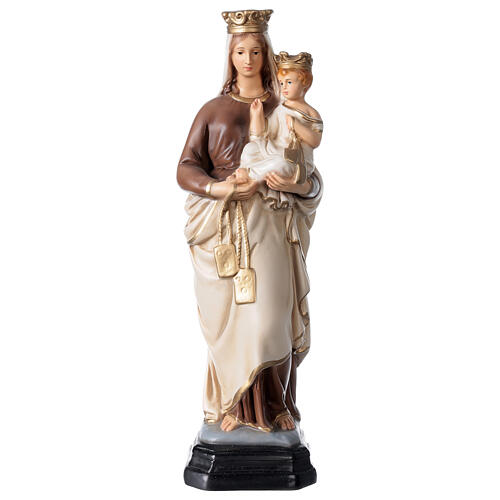 Statue of Our Lady of the Carmine in painted resin 34 cm 1
