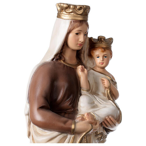 Estatua Virgen del Carmen 34 cm fibra de vidrio pintada 2
