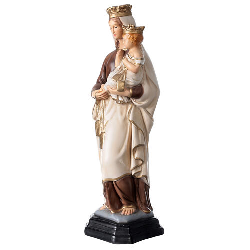 Statua Madonna del Carmine 34 cm vetro resina dipinta 3
