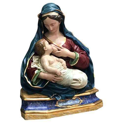 Estatua Virgen de las Gracias busto 100 cm fibra de vidrio pintada 3